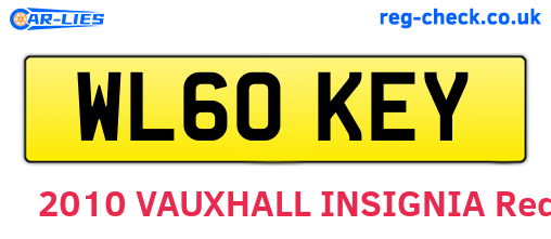WL60KEY are the vehicle registration plates.