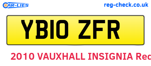YB10ZFR are the vehicle registration plates.