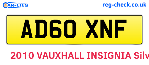 AD60XNF are the vehicle registration plates.