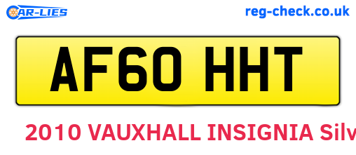 AF60HHT are the vehicle registration plates.