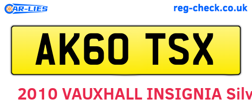 AK60TSX are the vehicle registration plates.