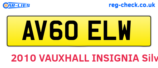 AV60ELW are the vehicle registration plates.