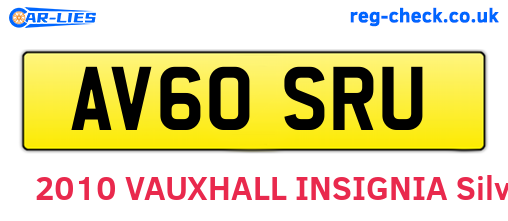 AV60SRU are the vehicle registration plates.
