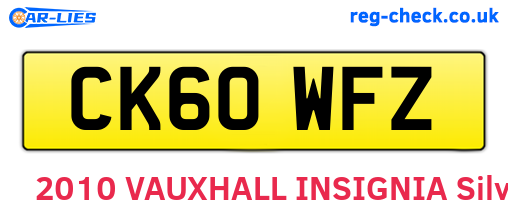 CK60WFZ are the vehicle registration plates.