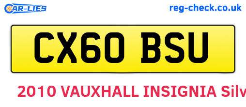 CX60BSU are the vehicle registration plates.