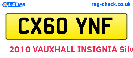 CX60YNF are the vehicle registration plates.