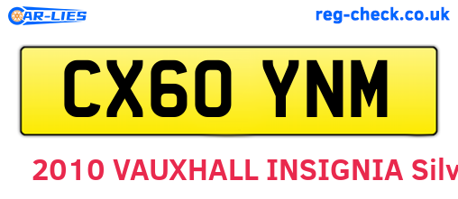CX60YNM are the vehicle registration plates.
