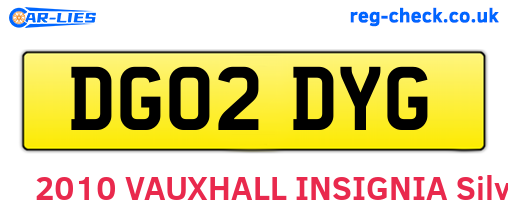 DG02DYG are the vehicle registration plates.