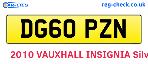 DG60PZN are the vehicle registration plates.