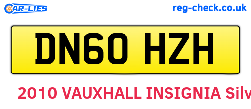 DN60HZH are the vehicle registration plates.
