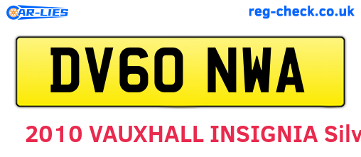 DV60NWA are the vehicle registration plates.