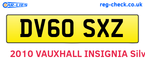 DV60SXZ are the vehicle registration plates.