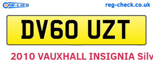 DV60UZT are the vehicle registration plates.
