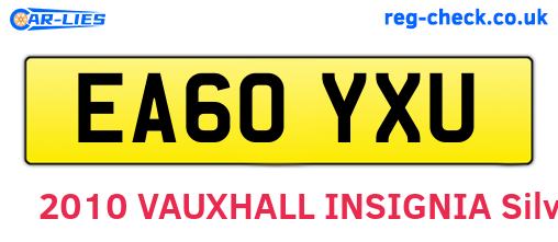 EA60YXU are the vehicle registration plates.