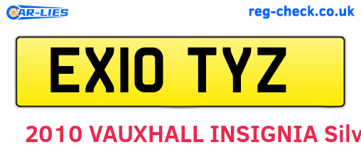 EX10TYZ are the vehicle registration plates.
