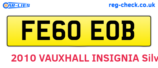 FE60EOB are the vehicle registration plates.