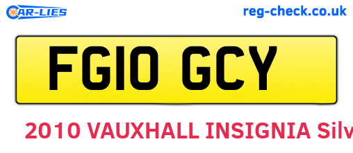 FG10GCY are the vehicle registration plates.