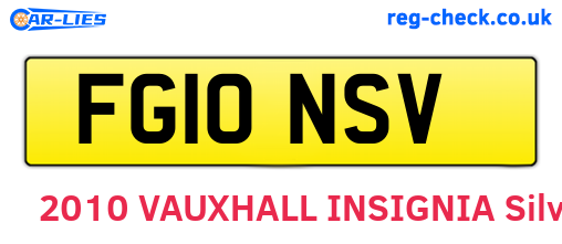 FG10NSV are the vehicle registration plates.