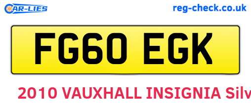 FG60EGK are the vehicle registration plates.