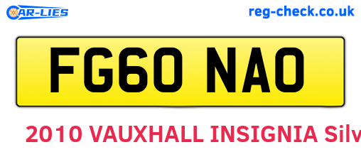 FG60NAO are the vehicle registration plates.