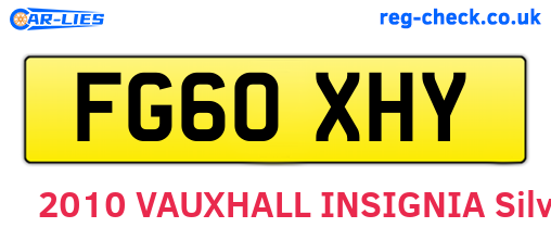 FG60XHY are the vehicle registration plates.