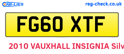 FG60XTF are the vehicle registration plates.