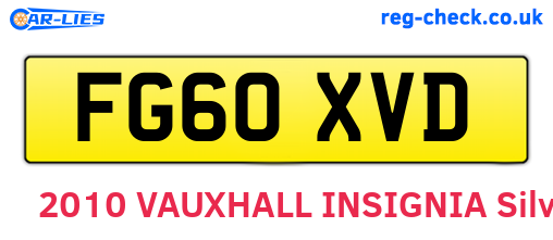 FG60XVD are the vehicle registration plates.