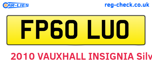 FP60LUO are the vehicle registration plates.