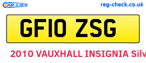 GF10ZSG are the vehicle registration plates.