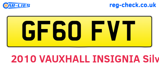 GF60FVT are the vehicle registration plates.