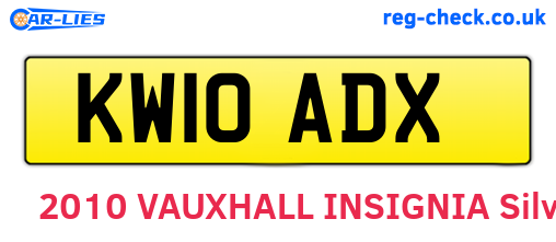 KW10ADX are the vehicle registration plates.