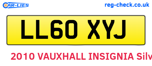 LL60XYJ are the vehicle registration plates.