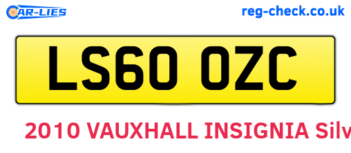 LS60OZC are the vehicle registration plates.