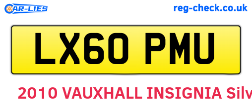 LX60PMU are the vehicle registration plates.