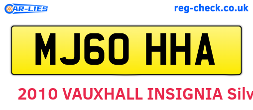 MJ60HHA are the vehicle registration plates.
