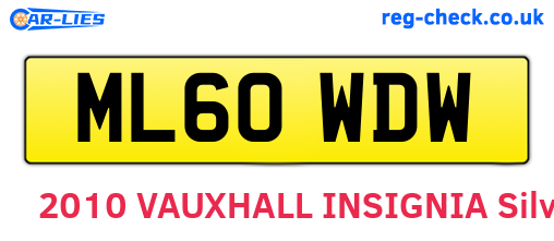 ML60WDW are the vehicle registration plates.