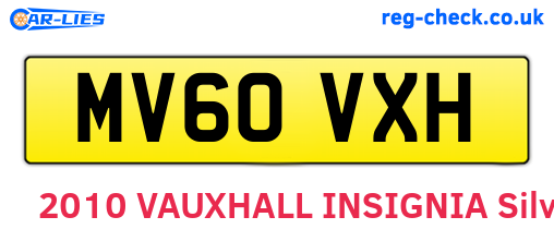 MV60VXH are the vehicle registration plates.
