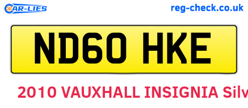 ND60HKE are the vehicle registration plates.