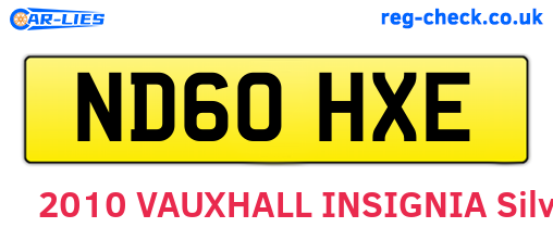 ND60HXE are the vehicle registration plates.