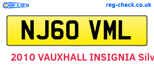 NJ60VML are the vehicle registration plates.