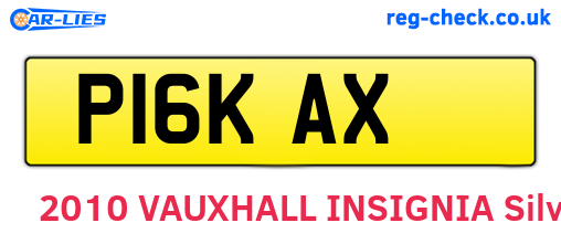 P16KAX are the vehicle registration plates.