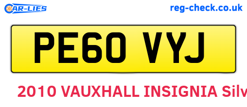 PE60VYJ are the vehicle registration plates.