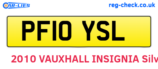 PF10YSL are the vehicle registration plates.