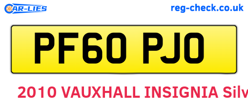 PF60PJO are the vehicle registration plates.