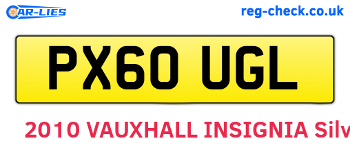 PX60UGL are the vehicle registration plates.