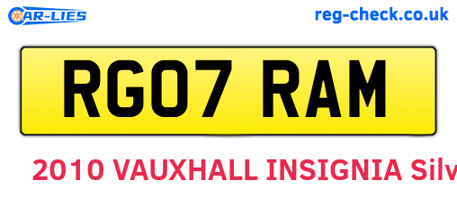 RG07RAM are the vehicle registration plates.