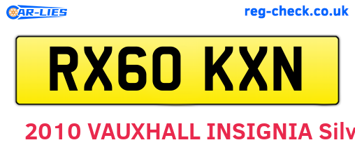 RX60KXN are the vehicle registration plates.