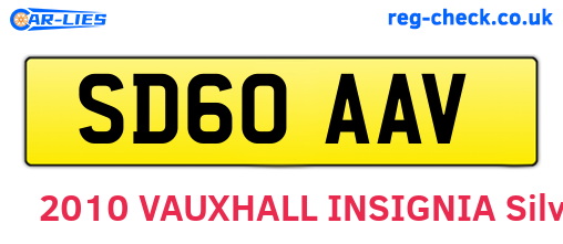 SD60AAV are the vehicle registration plates.