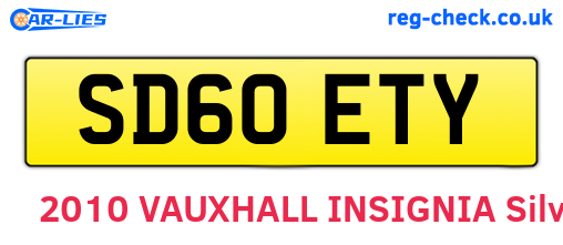 SD60ETY are the vehicle registration plates.