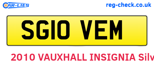 SG10VEM are the vehicle registration plates.